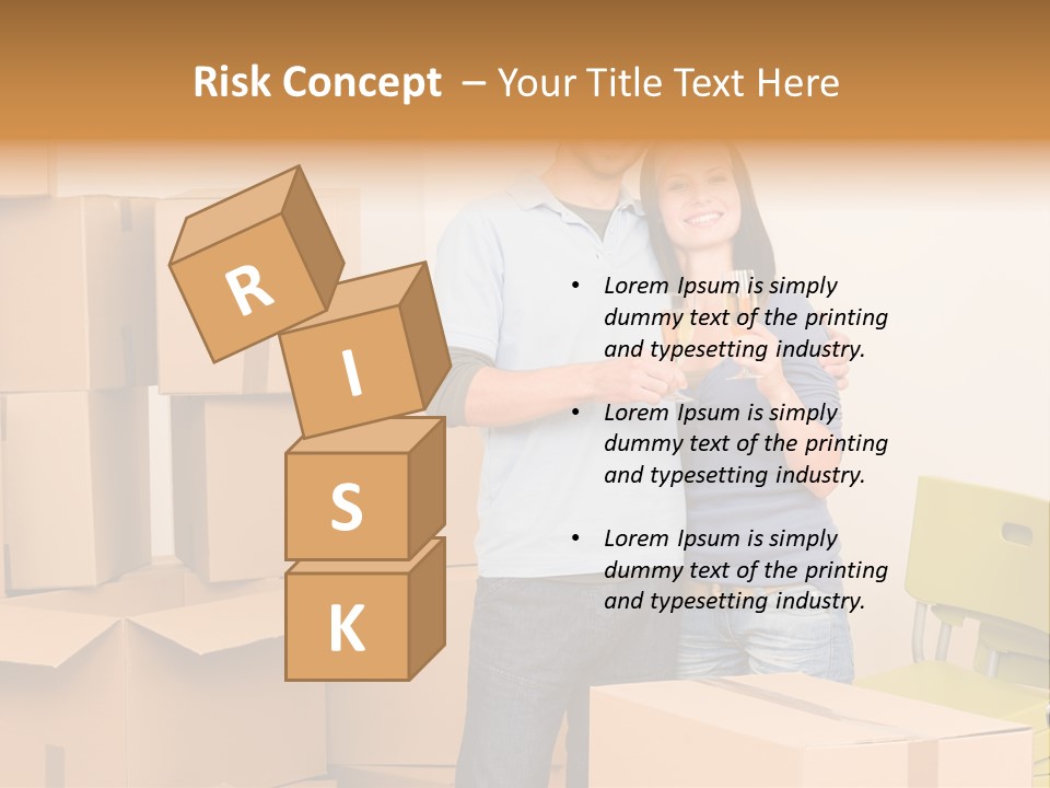 Move Home Caucasian PowerPoint Template