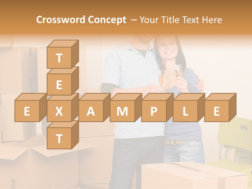 Move Home Caucasian PowerPoint Template