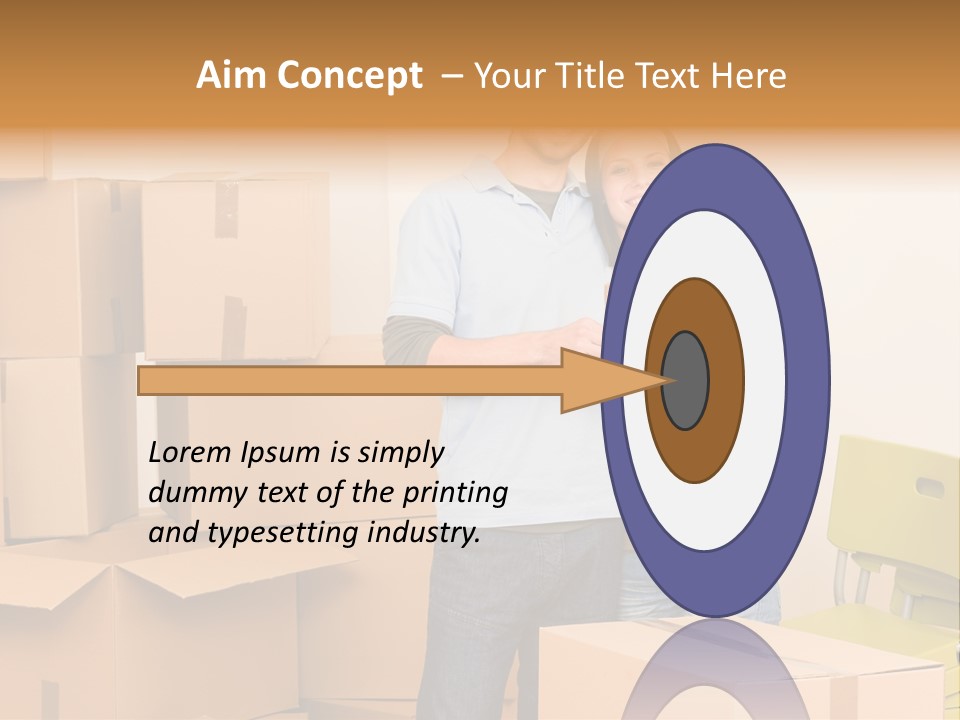 Move Home Caucasian PowerPoint Template