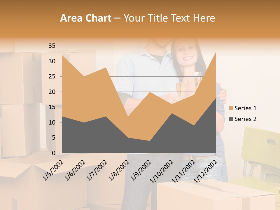 Move Home Caucasian PowerPoint Template