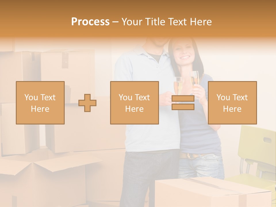 Move Home Caucasian PowerPoint Template