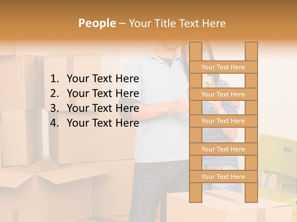 Move Home Caucasian PowerPoint Template