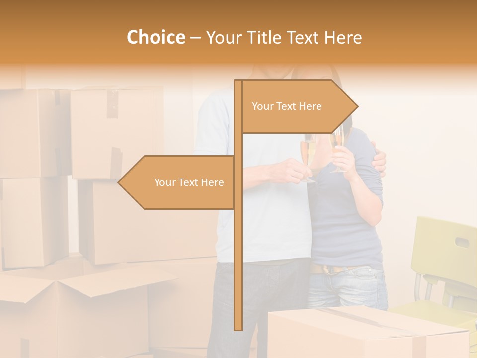 Move Home Caucasian PowerPoint Template