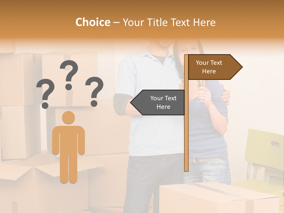 Move Home Caucasian PowerPoint Template