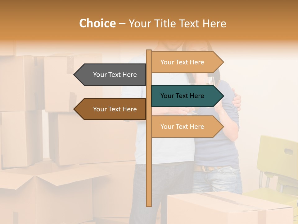 Move Home Caucasian PowerPoint Template
