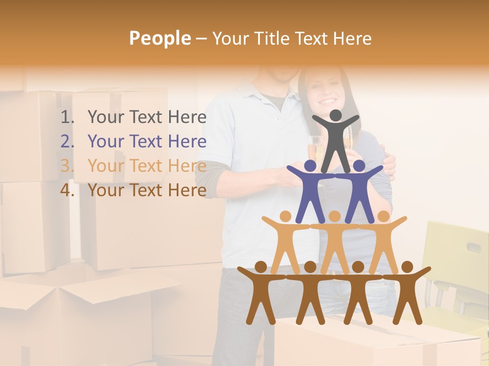 Move Home Caucasian PowerPoint Template