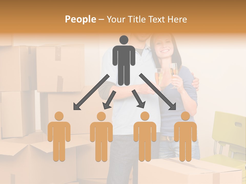 Move Home Caucasian PowerPoint Template
