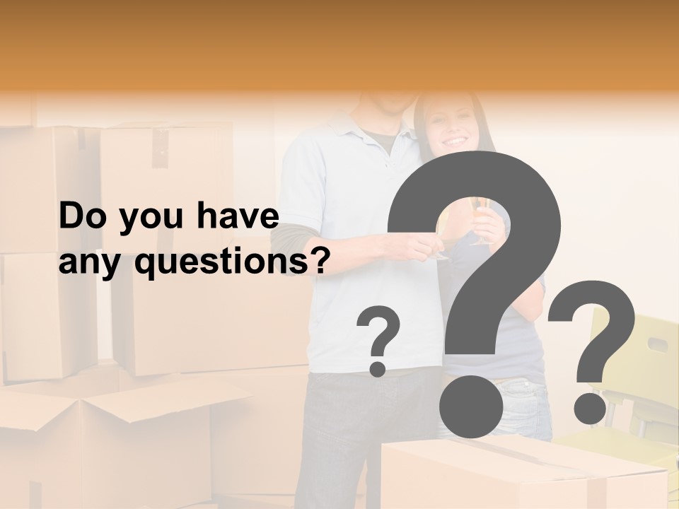 Move Home Caucasian PowerPoint Template