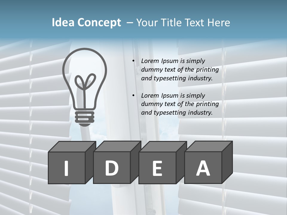 A Close Up Of A Closed Window With Blinds PowerPoint Template