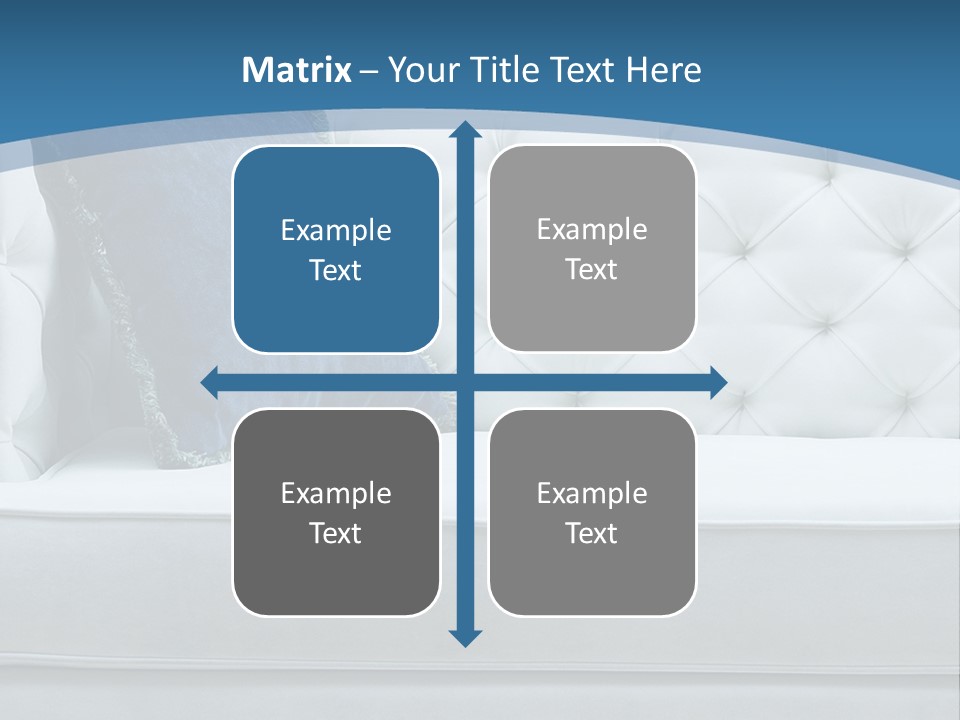 A White Couch With A Blue Pillow On It PowerPoint Template