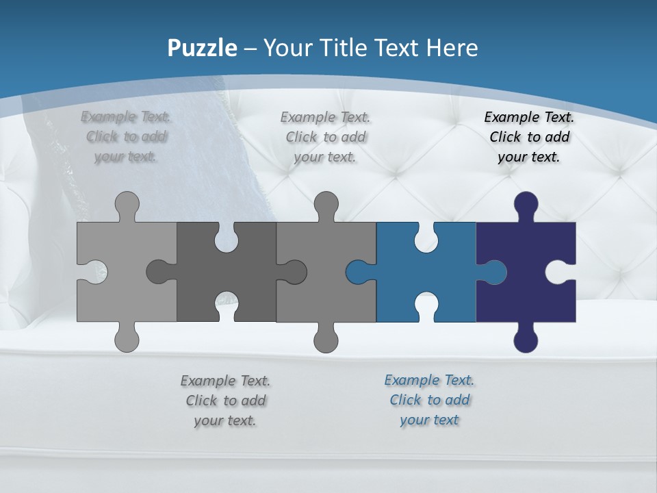 A White Couch With A Blue Pillow On It PowerPoint Template