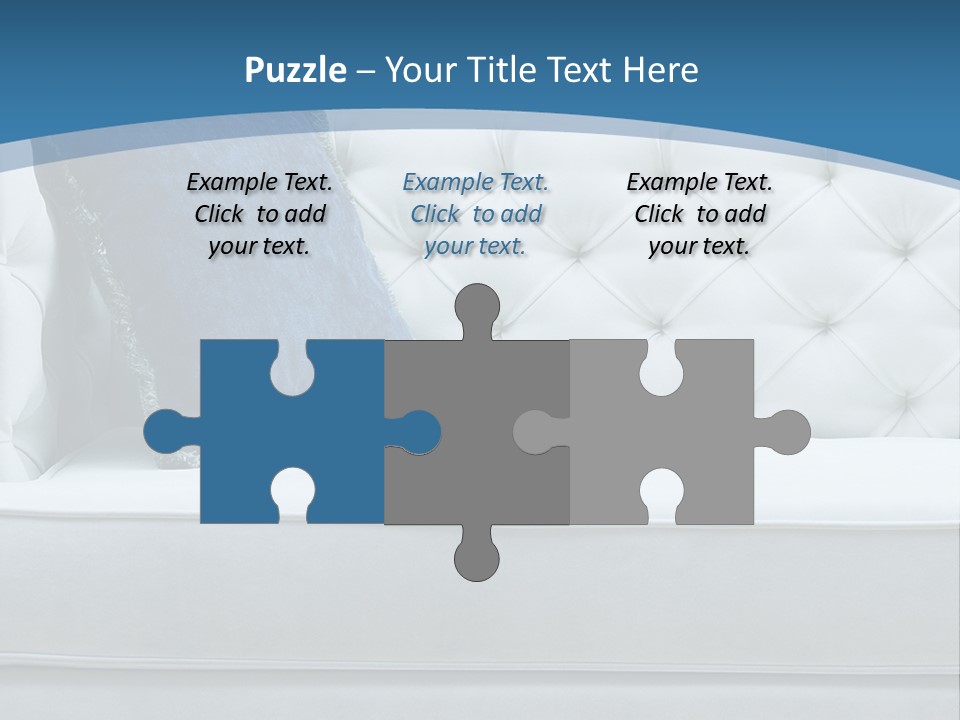 A White Couch With A Blue Pillow On It PowerPoint Template