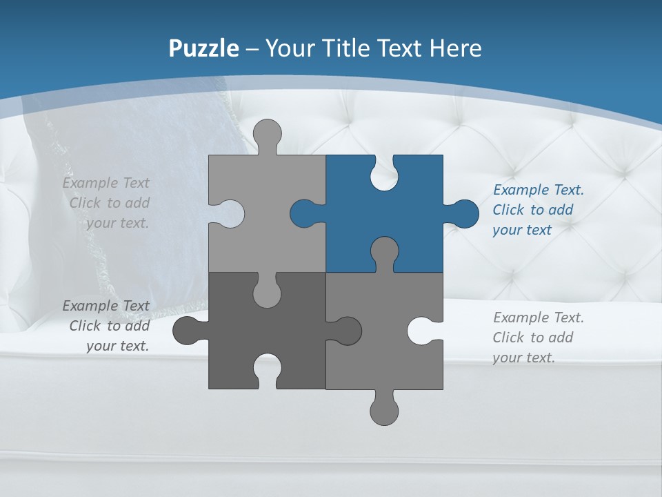 A White Couch With A Blue Pillow On It PowerPoint Template