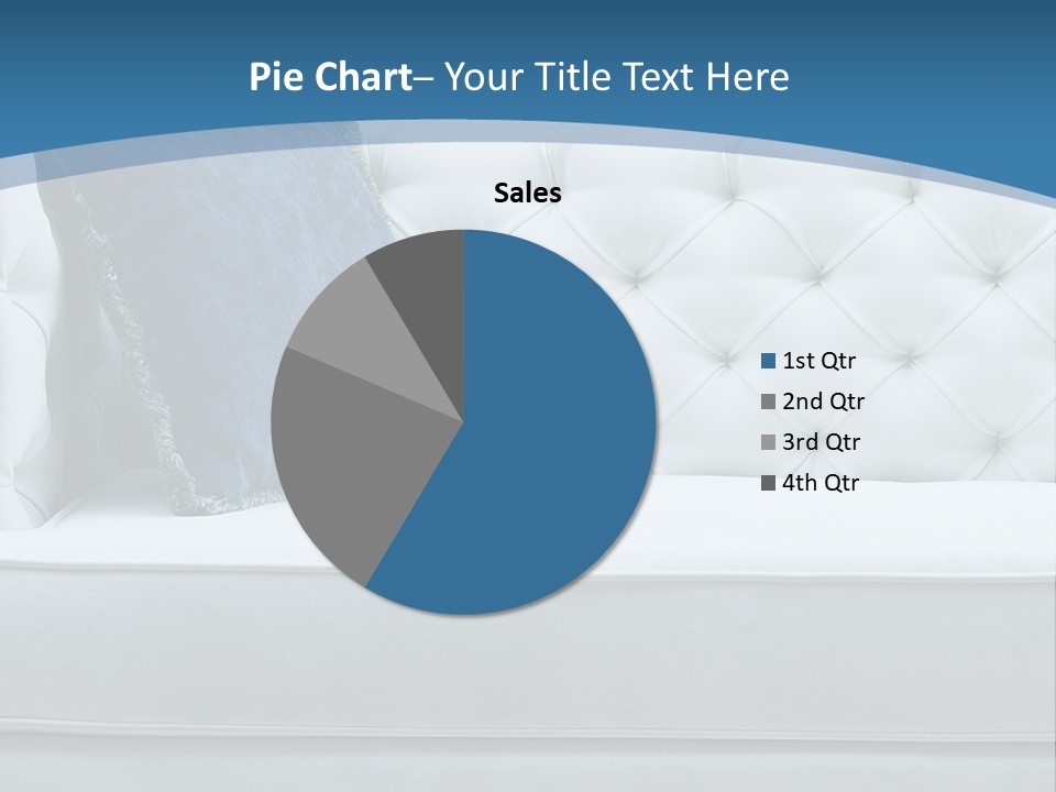 A White Couch With A Blue Pillow On It PowerPoint Template