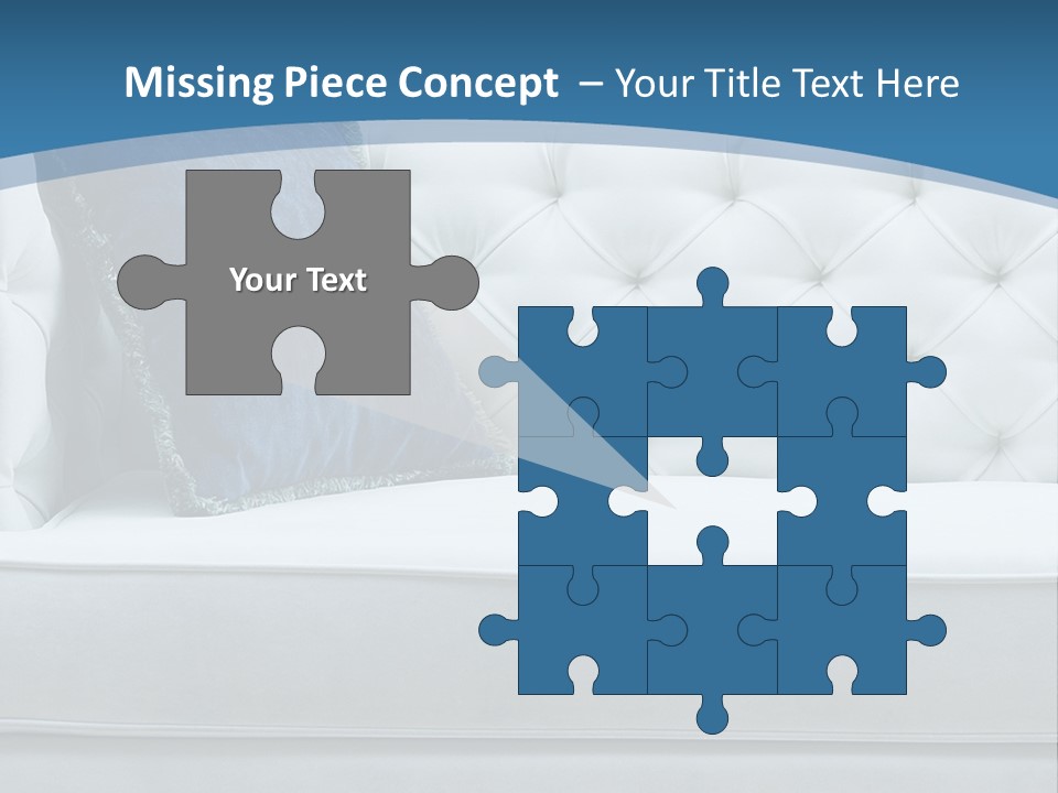 A White Couch With A Blue Pillow On It PowerPoint Template