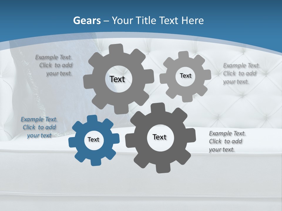 A White Couch With A Blue Pillow On It PowerPoint Template