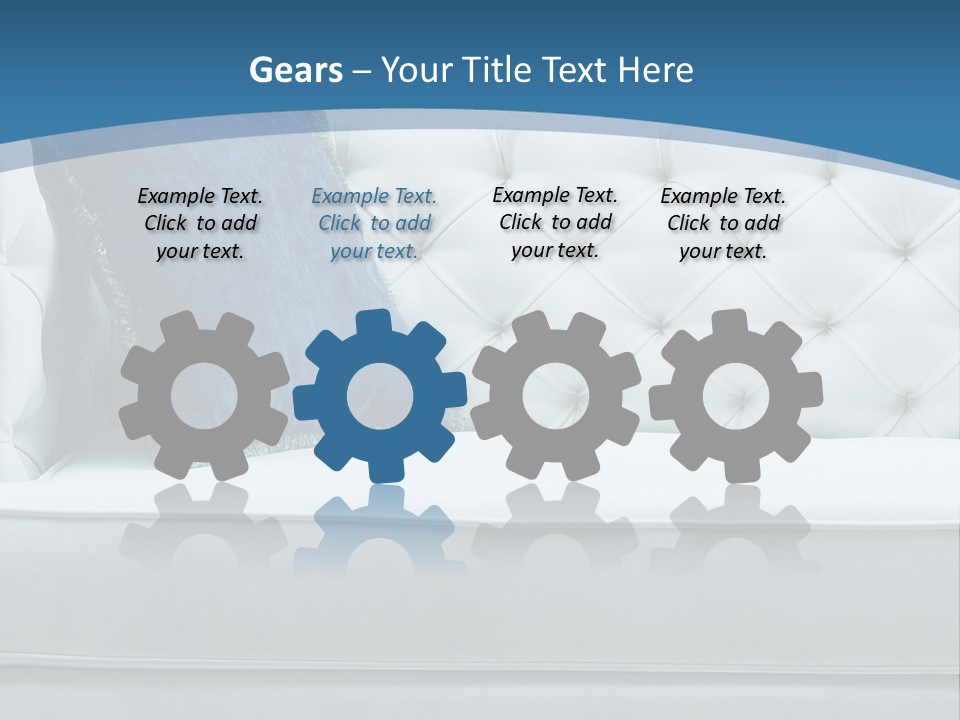 A White Couch With A Blue Pillow On It PowerPoint Template