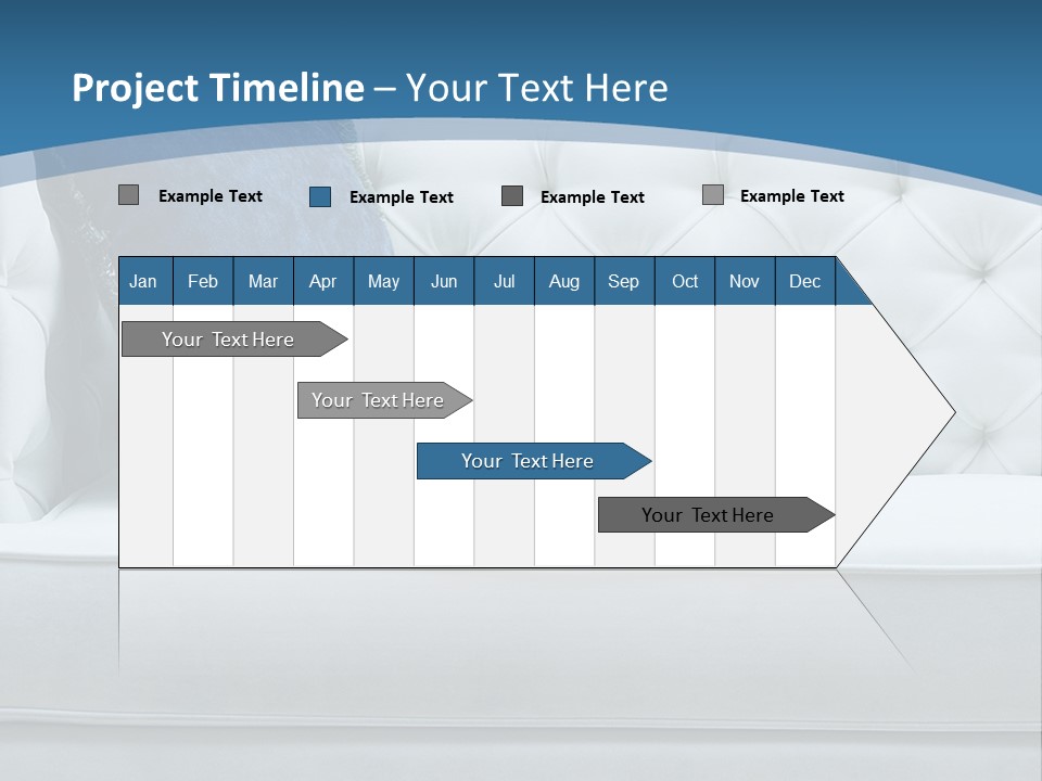 A White Couch With A Blue Pillow On It PowerPoint Template
