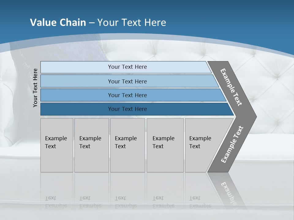 A White Couch With A Blue Pillow On It PowerPoint Template
