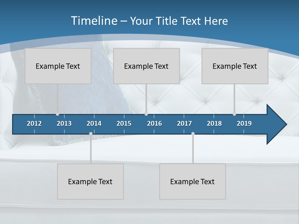 A White Couch With A Blue Pillow On It PowerPoint Template