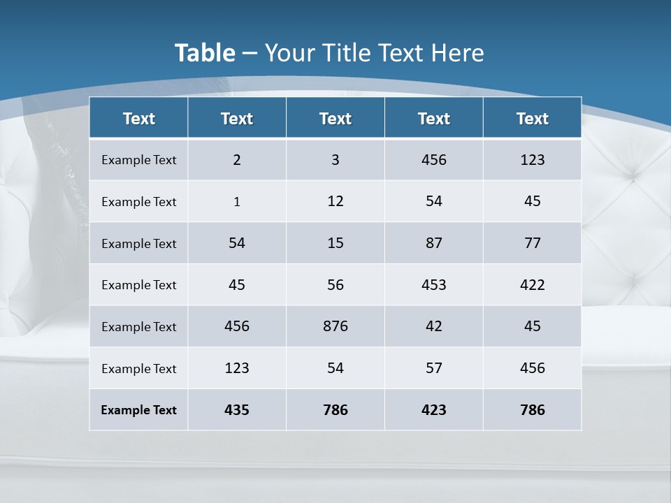 A White Couch With A Blue Pillow On It PowerPoint Template