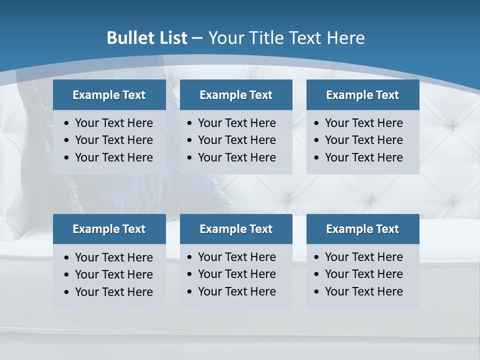 A White Couch With A Blue Pillow On It PowerPoint Template