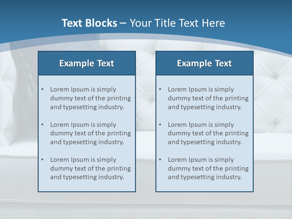 A White Couch With A Blue Pillow On It PowerPoint Template