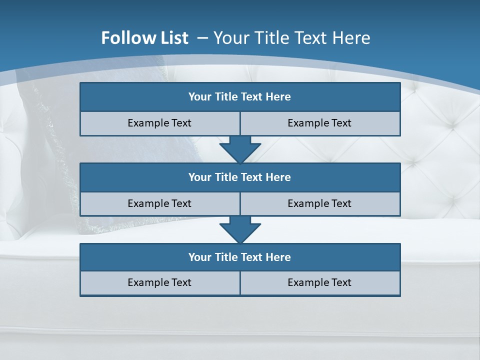 A White Couch With A Blue Pillow On It PowerPoint Template