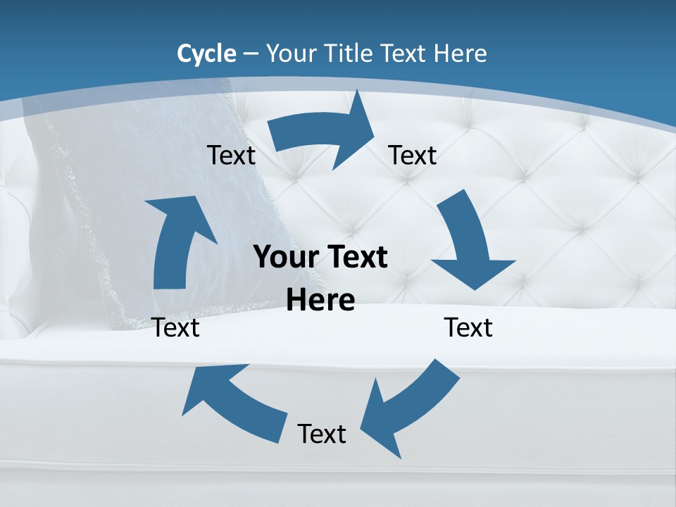 A White Couch With A Blue Pillow On It PowerPoint Template