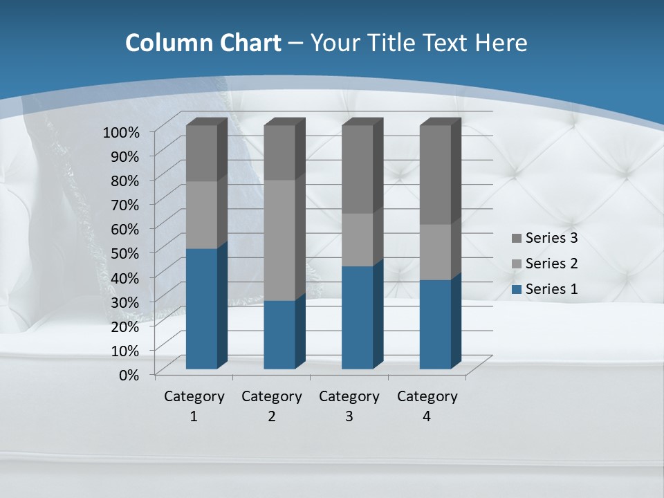 A White Couch With A Blue Pillow On It PowerPoint Template