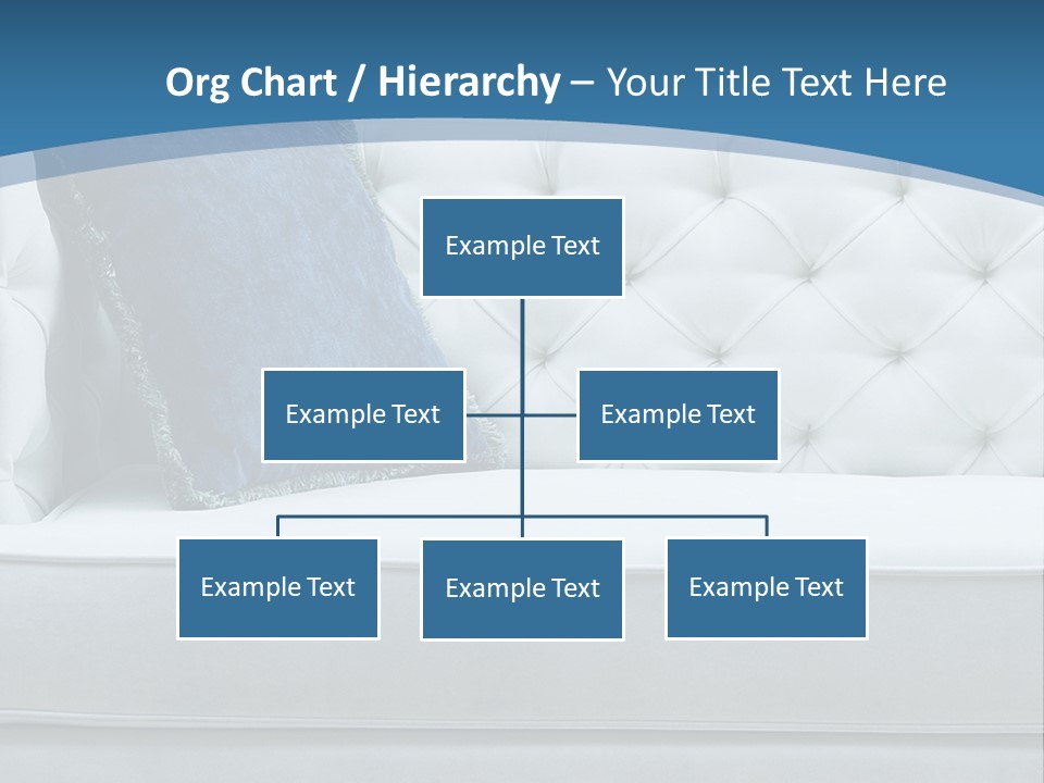 A White Couch With A Blue Pillow On It PowerPoint Template