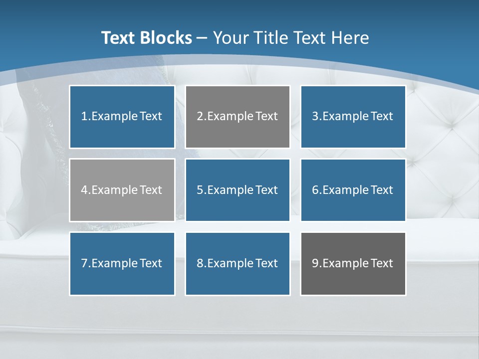 A White Couch With A Blue Pillow On It PowerPoint Template