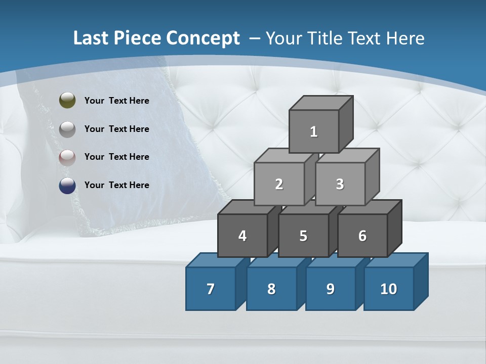 A White Couch With A Blue Pillow On It PowerPoint Template