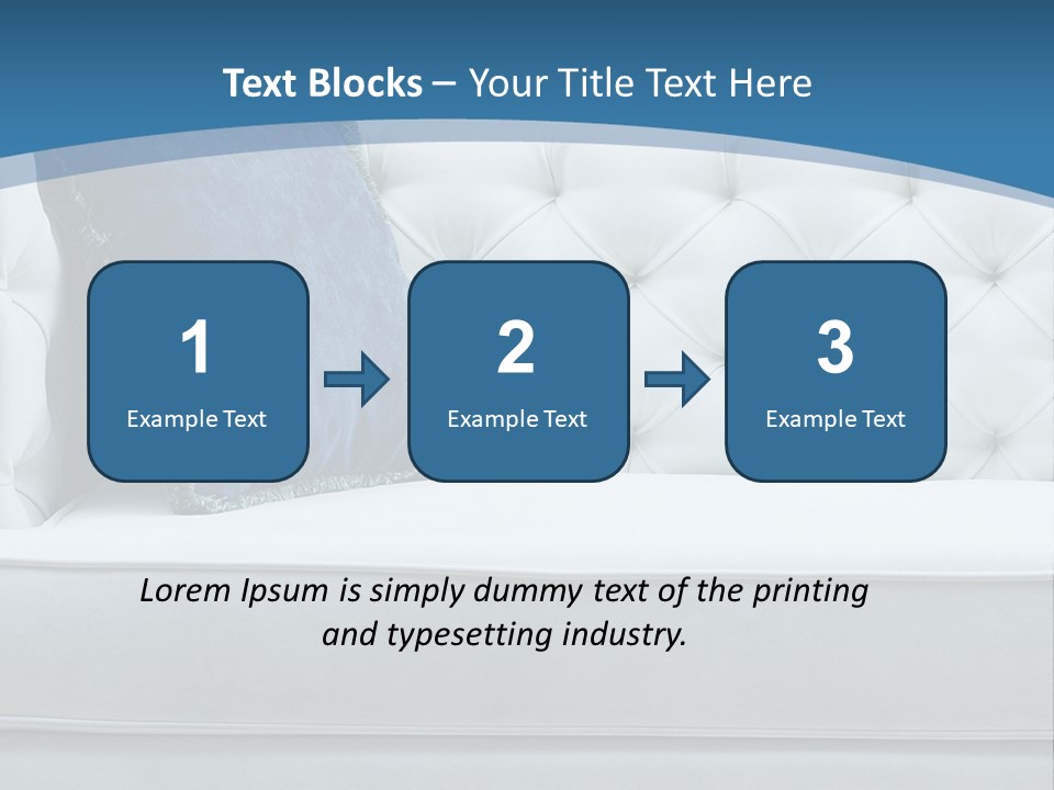 A White Couch With A Blue Pillow On It PowerPoint Template