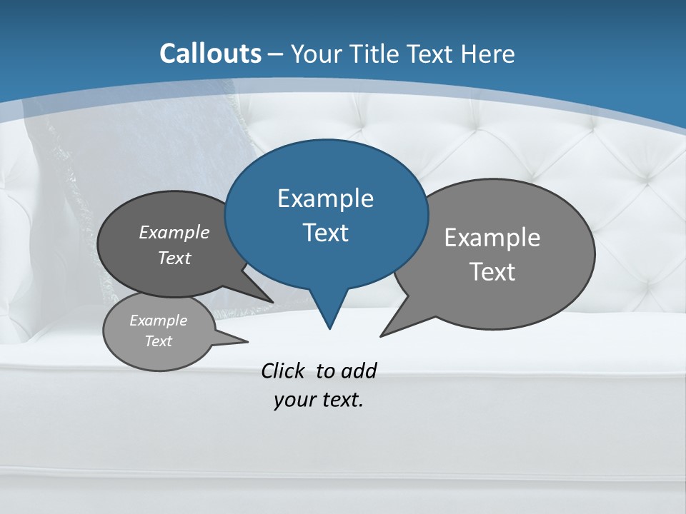 A White Couch With A Blue Pillow On It PowerPoint Template