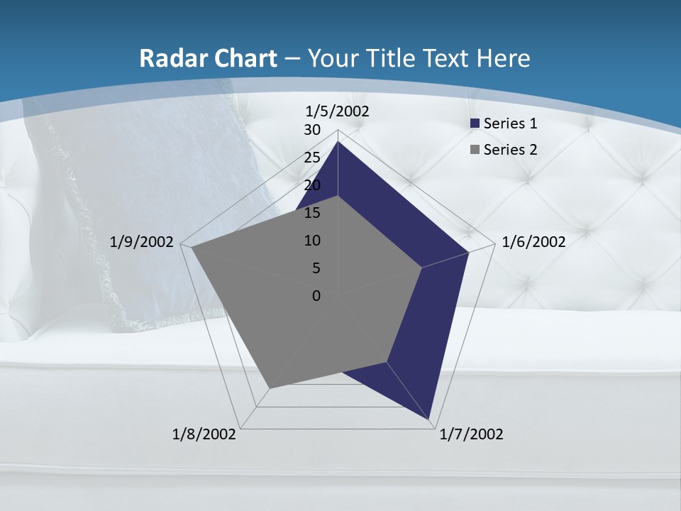 A White Couch With A Blue Pillow On It PowerPoint Template