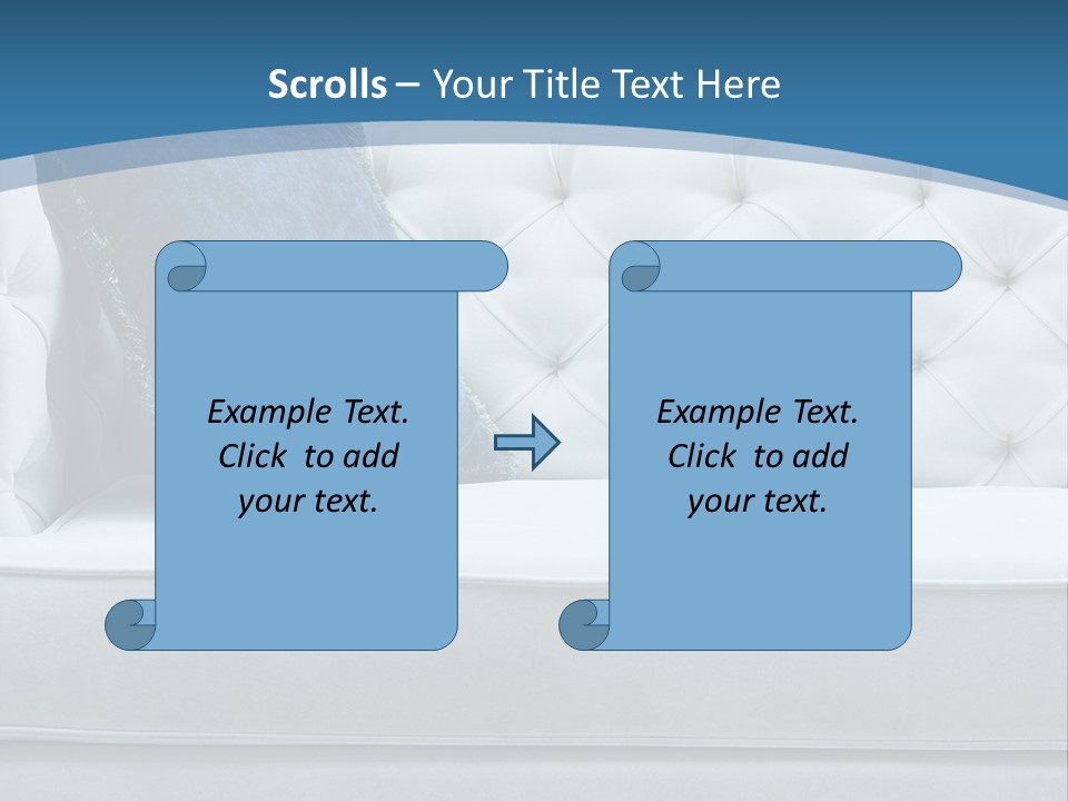 A White Couch With A Blue Pillow On It PowerPoint Template
