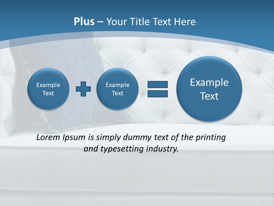 A White Couch With A Blue Pillow On It PowerPoint Template