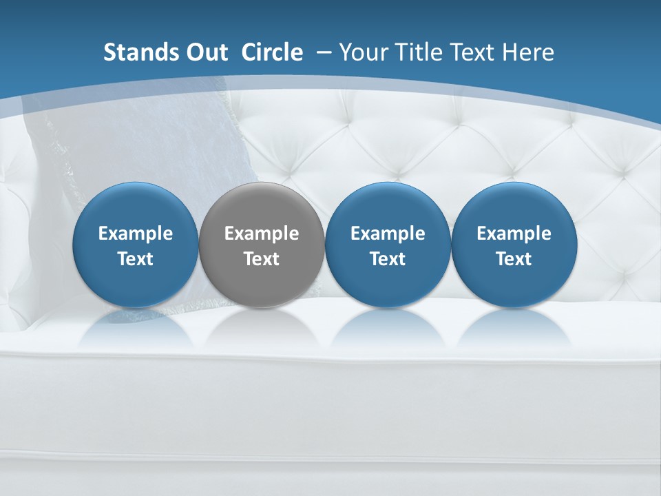 A White Couch With A Blue Pillow On It PowerPoint Template
