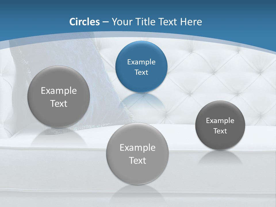 A White Couch With A Blue Pillow On It PowerPoint Template