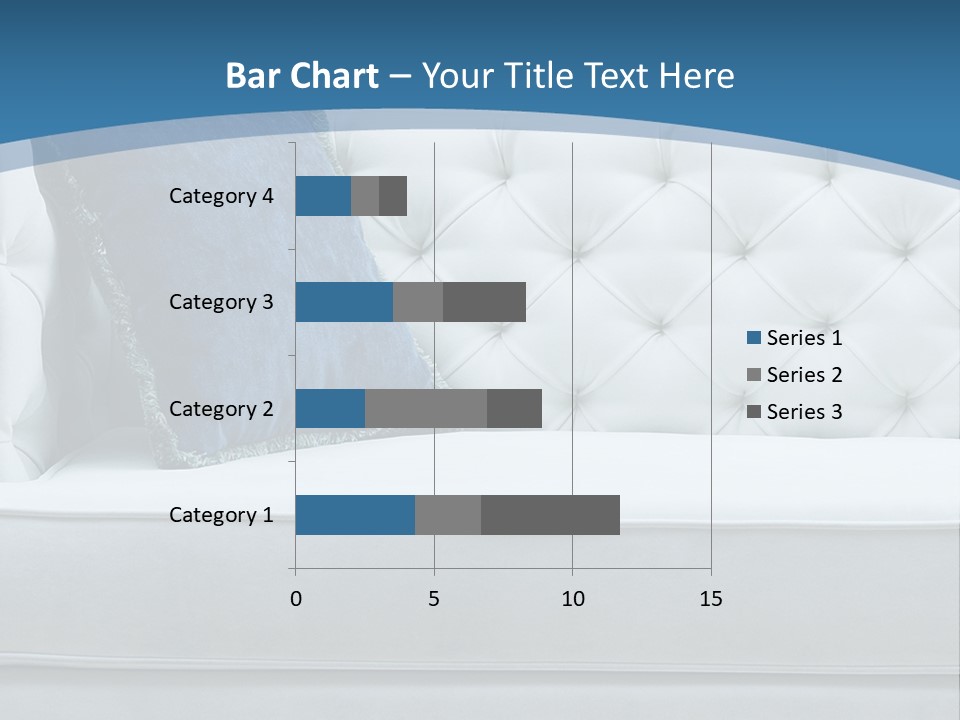 A White Couch With A Blue Pillow On It PowerPoint Template