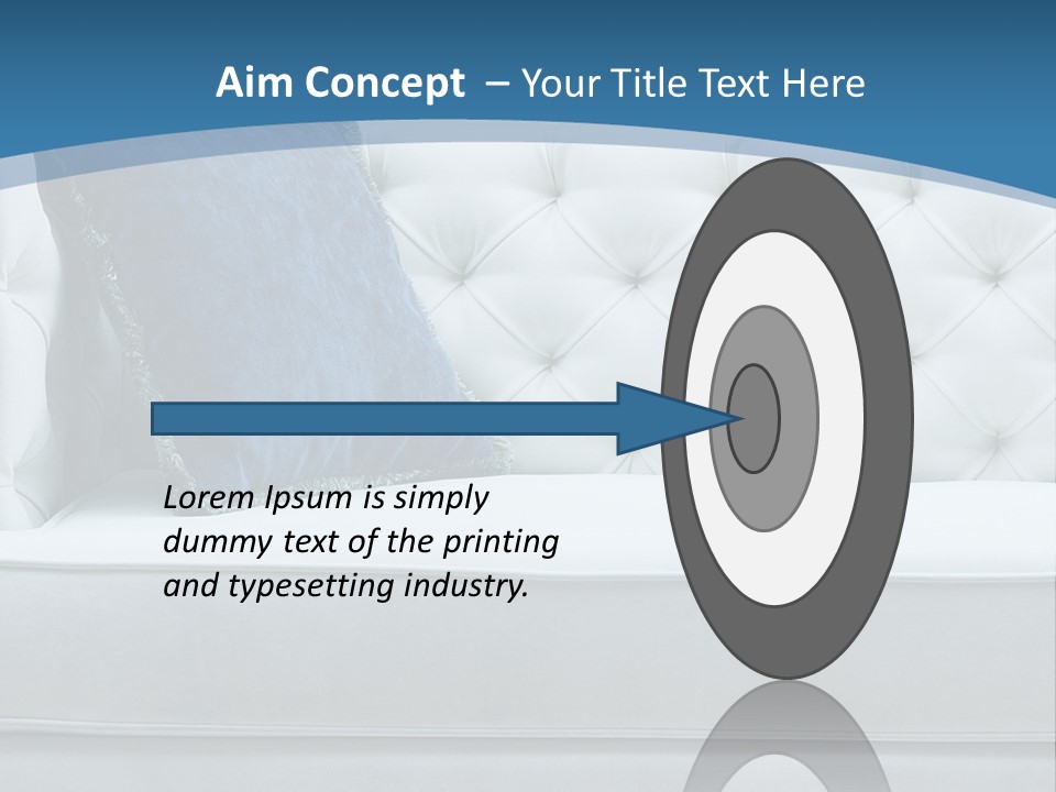 A White Couch With A Blue Pillow On It PowerPoint Template