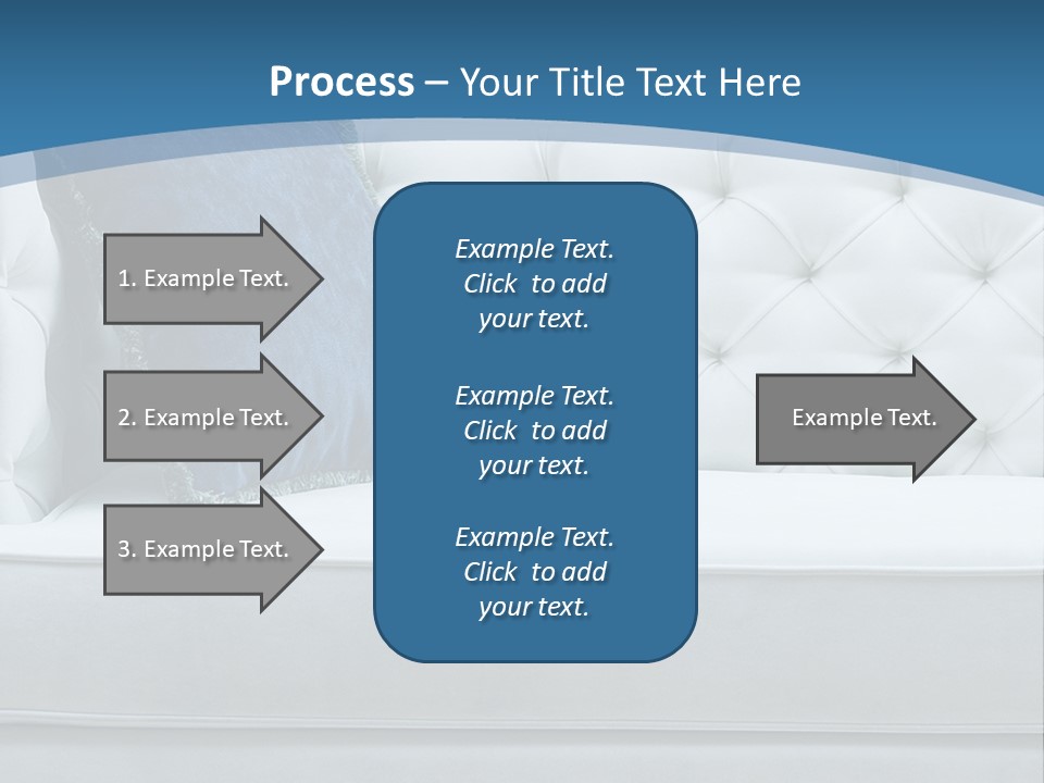 A White Couch With A Blue Pillow On It PowerPoint Template