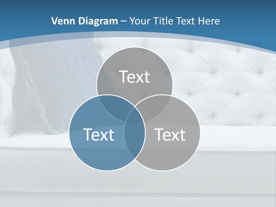 A White Couch With A Blue Pillow On It PowerPoint Template
