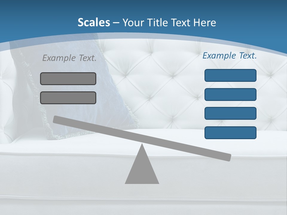 A White Couch With A Blue Pillow On It PowerPoint Template