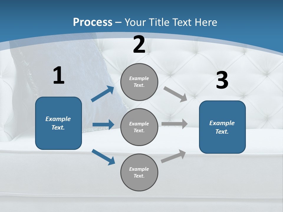 A White Couch With A Blue Pillow On It PowerPoint Template