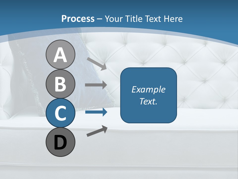 A White Couch With A Blue Pillow On It PowerPoint Template