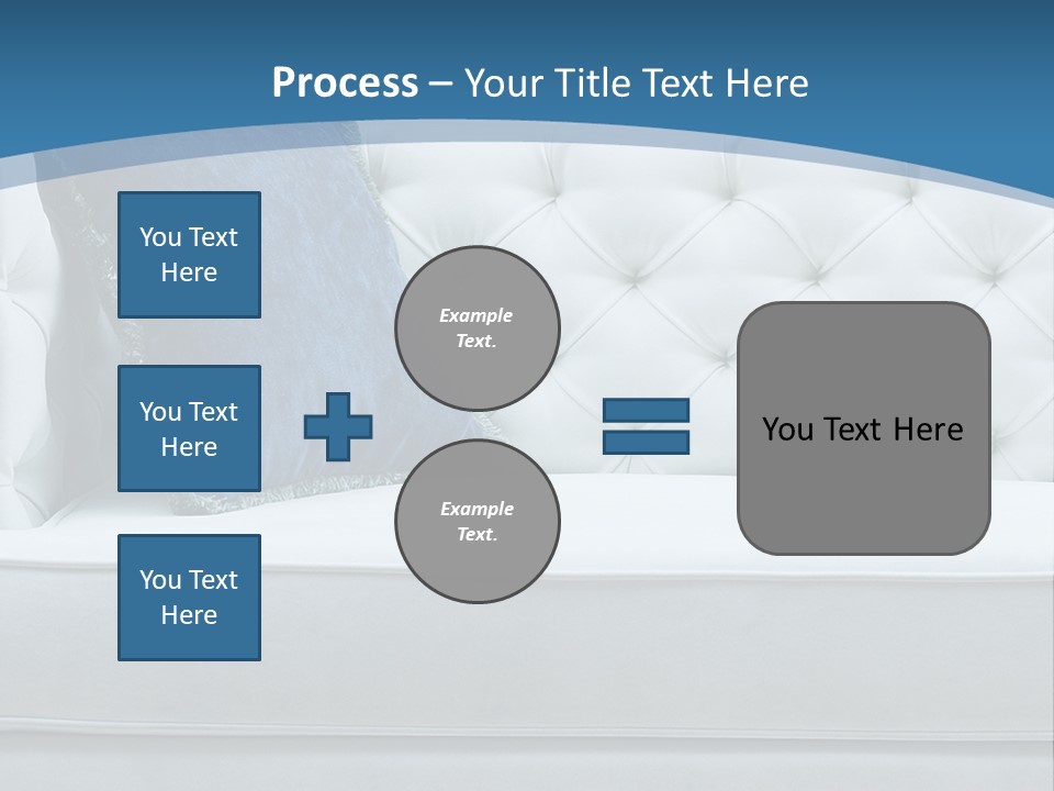 A White Couch With A Blue Pillow On It PowerPoint Template