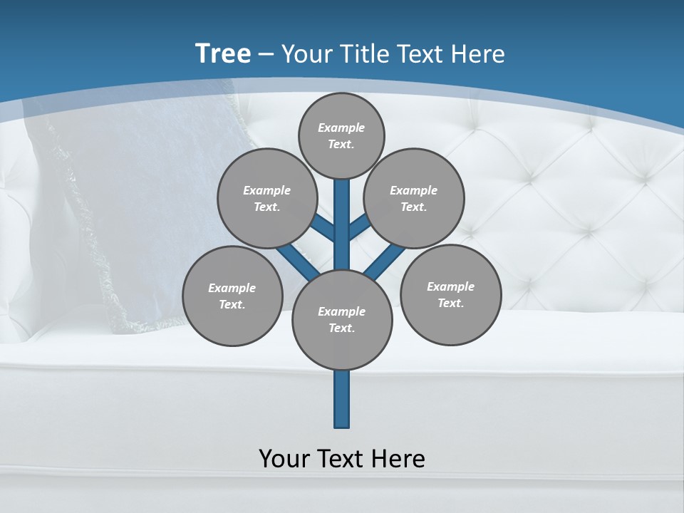 A White Couch With A Blue Pillow On It PowerPoint Template