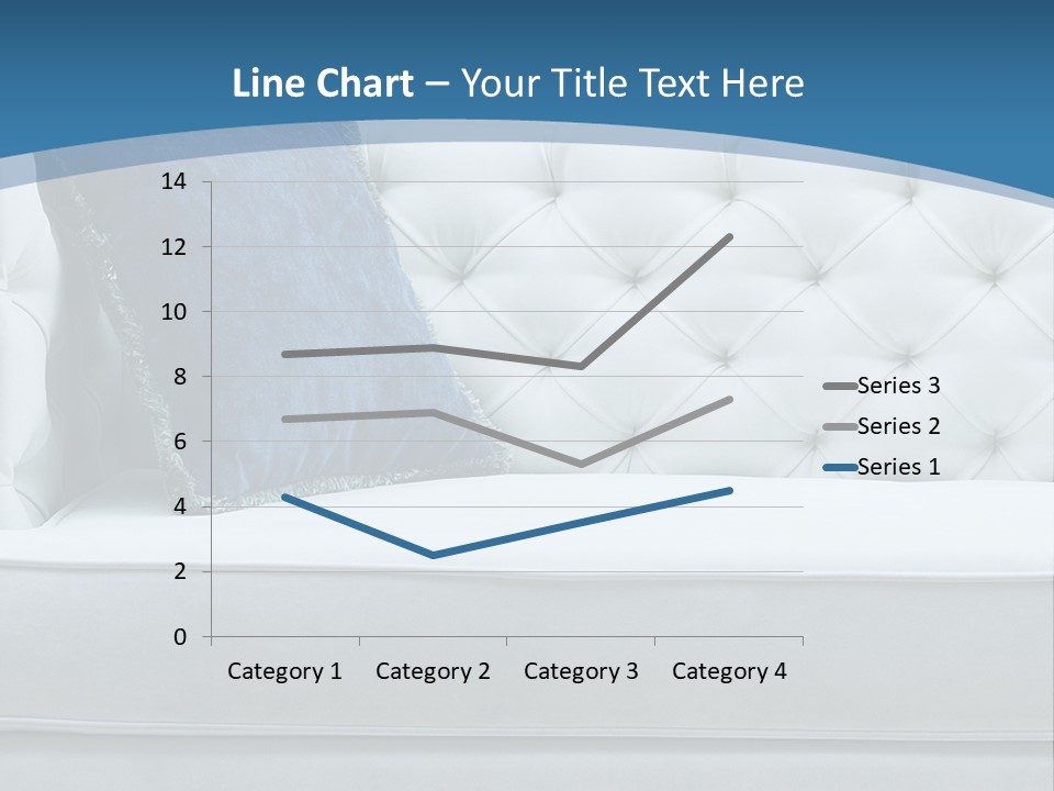 A White Couch With A Blue Pillow On It PowerPoint Template